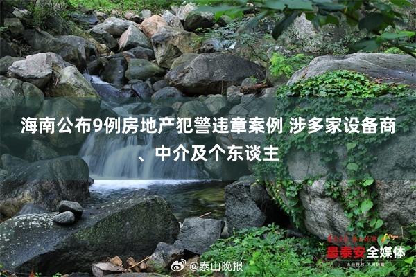 海南公布9例房地产犯警违章案例 涉多家设备商、中介及个东谈主